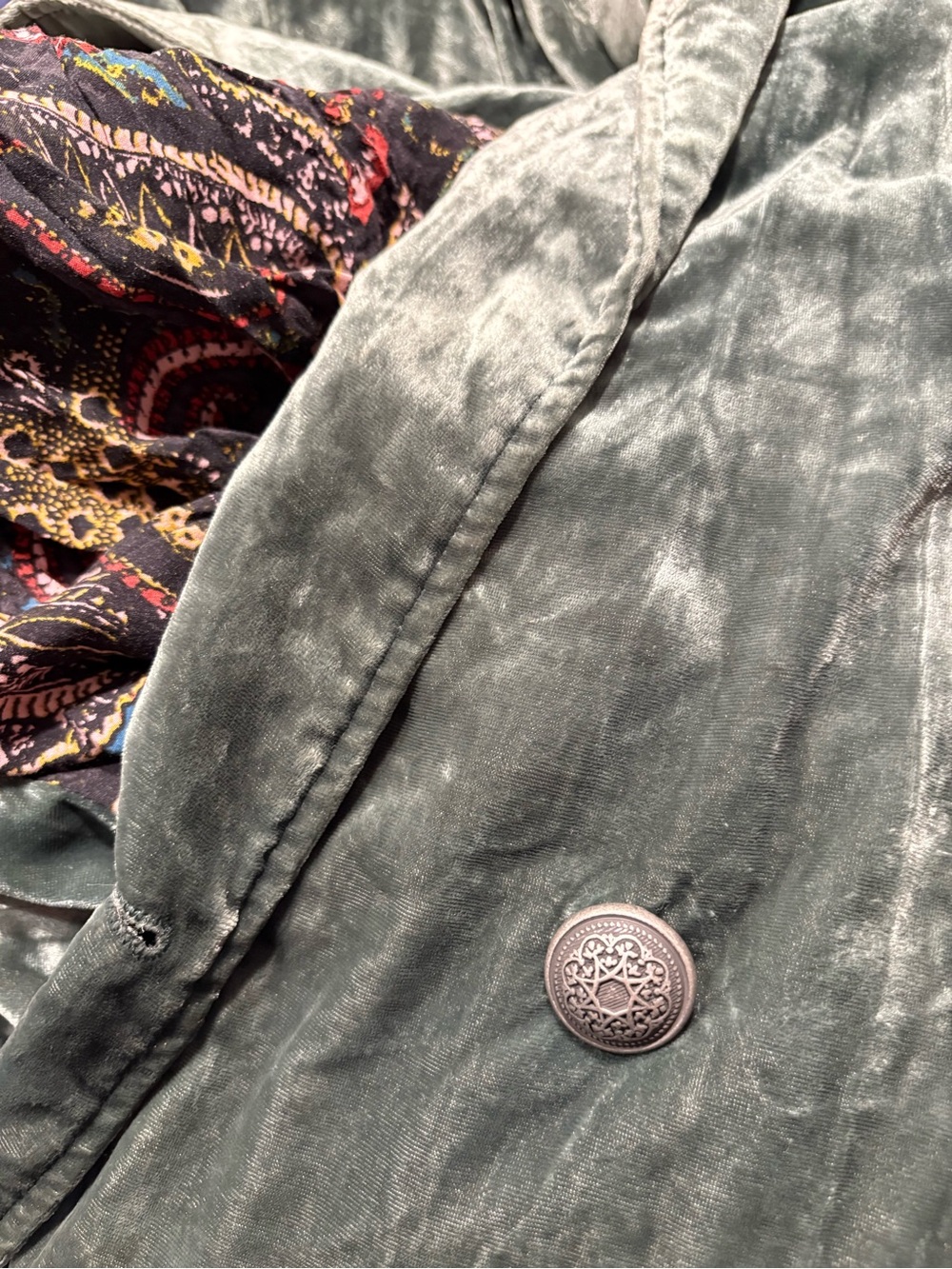 Vintage Free People Bryant Velvet Trench Duster Jacket - Picture 6 of 9